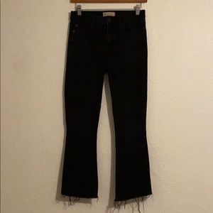Black gap bootcut stretch jeans raw hem 27